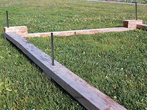 AAGUT Rebar Stakes 24 Inch Straight Garden Plant Stakes (20 pcs) 1/2" Thickness, Heavy Duty Metal Spikes for Concrete Forming, Landscape Timber, Fence, Ground Anchors with Chisel Point End, Black