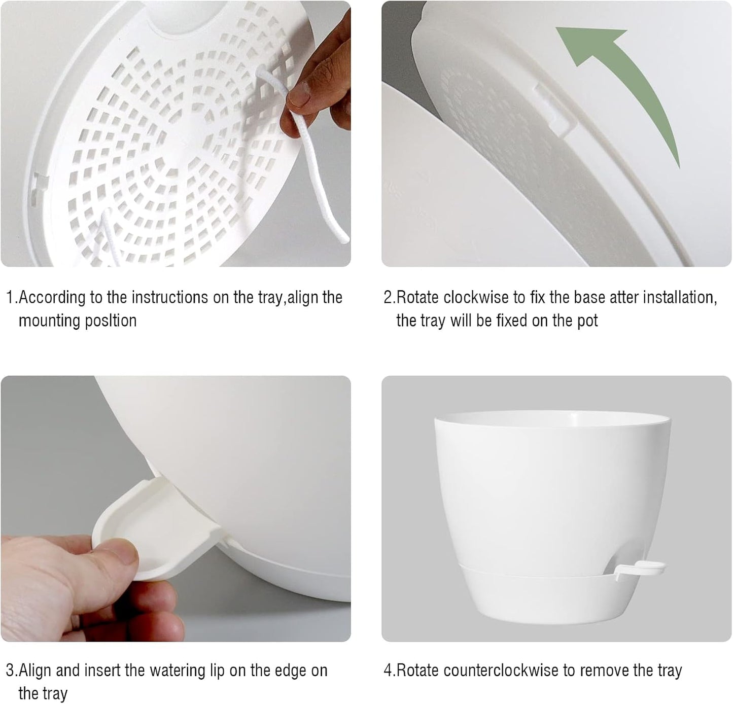 10 Inch Self Watering Hanging Pots, 2 Pack Hanging Planters with 40oZ Deep Reservior for Indoor Outdoor Plants Flowers, White