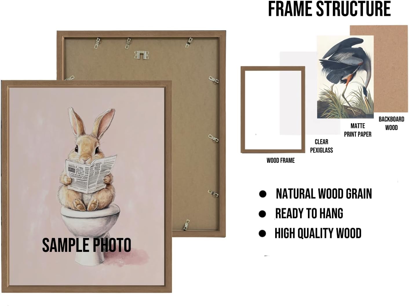 Crow under the Moonlight Poster Art Print, Halloween Scary Vintage Wall Art Academia Spooky Painting Decoration for Horror Prints, Gothic Posters Bedroom Decor 89 (Crow under the Moonlight, 16 x 20 inches, Wood Frame)