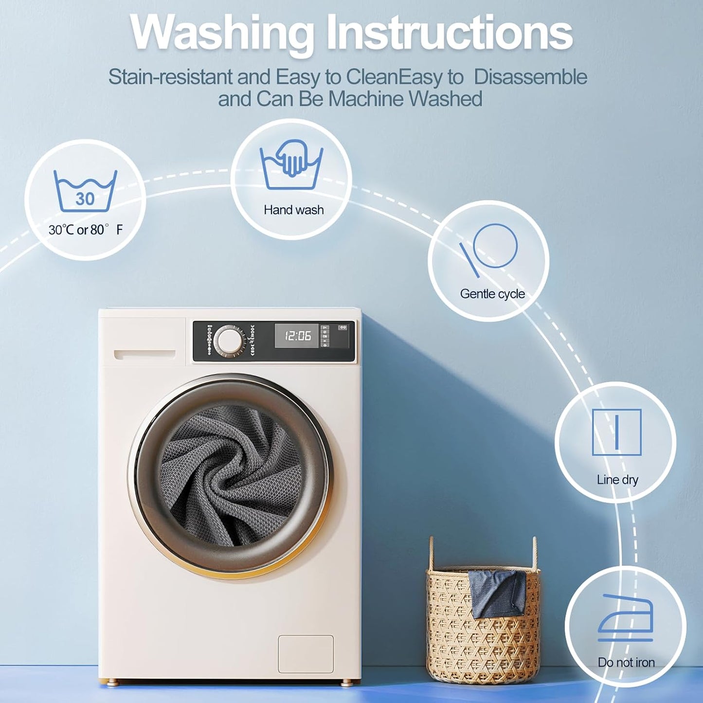 Couch Cushion Covers for L Shaped Sectional Sofa – Softer Chenille Sofa Covers Washable, Non-Slip Stretch Couch Covers & Individual Seat Cushion Slipcovers (2 Piece, Dark Grey)