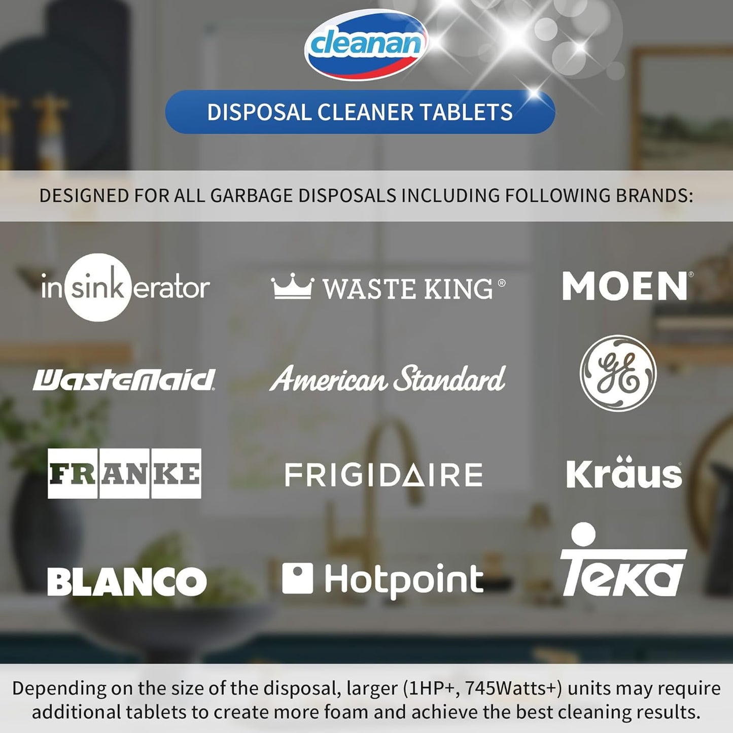 Foaming Garbage Disposal Cleaner and Deodorizer Tablets-24 Pack Food Disposal Cleaner, Quickly Eliminates Odors, XL Powerful Foaming Action, Refreshing Lemon Scent, Natural Ingredients, 1 Year Supply