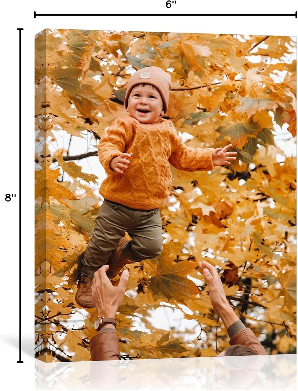 Custom Framed Canvas Prints With Your Photos - Personalized Picture To Canvas Wall Art - Floating Frames Available (6" Wx8 H)