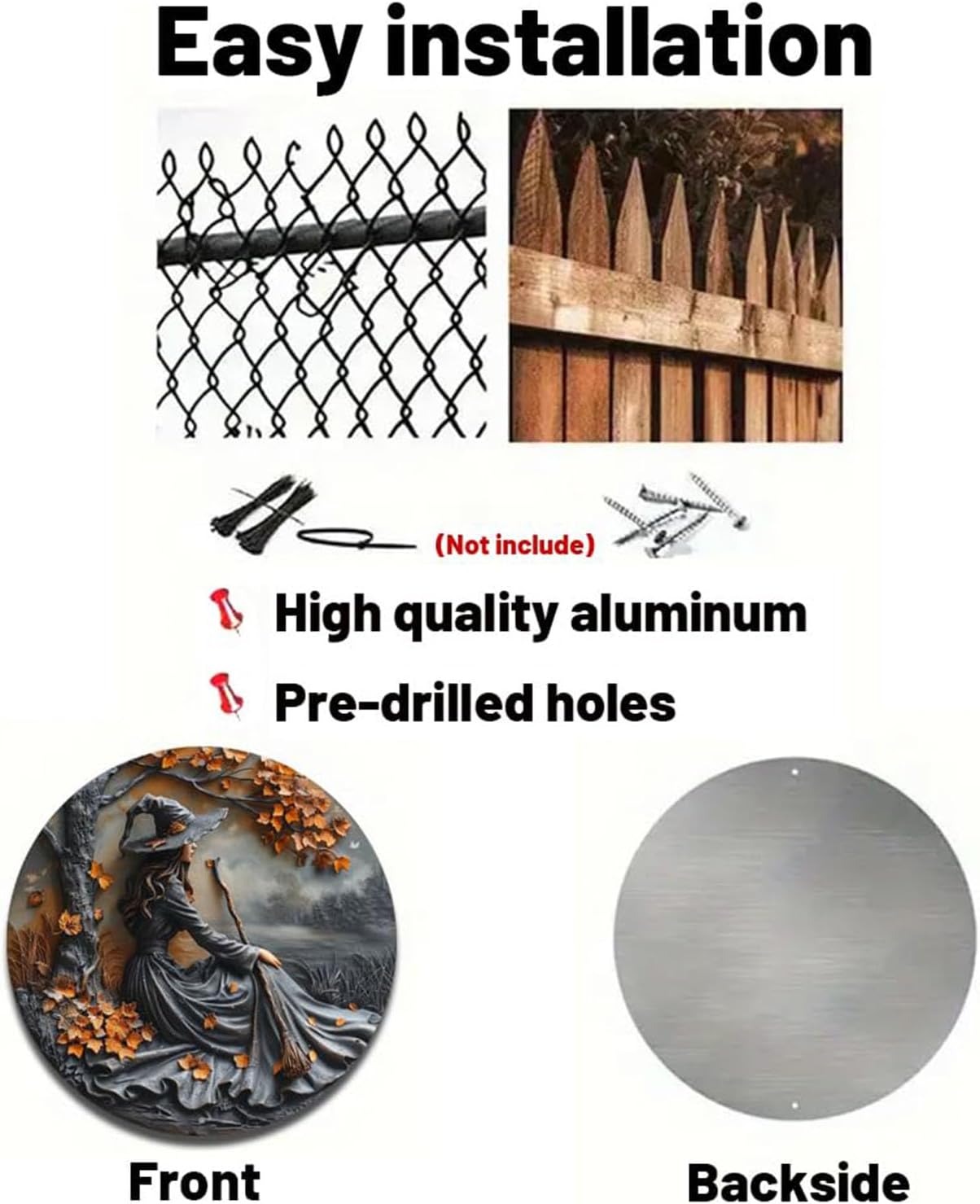 Fanyil/Olygee/Sherum/Shirem/Pubyfun/Glosrity/Libilin/Graddi/Solymody/Gowebs/Goredny/Vianys Witching Hour, Door Way Hanging Decor Halloween, 2D Wooden Round Witches Sign (A, 7.87")