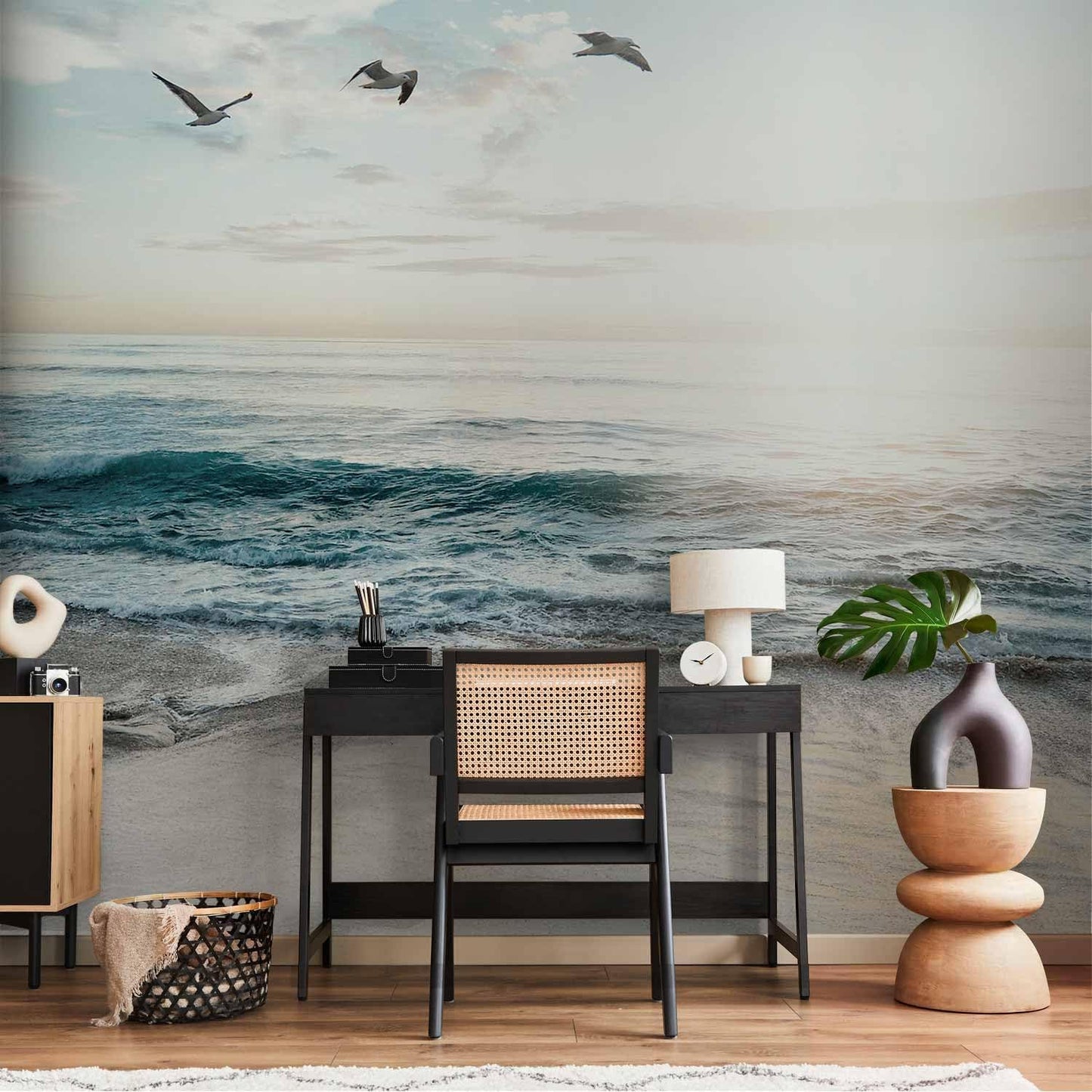 artgeist Wall Mural Nature 216x98 in - XXL Non-Woven Corner Wallpaper Fleece Angle Wall Decor Photo Print Picture Beach Sand Blue Sea View b-B-10023-a-b