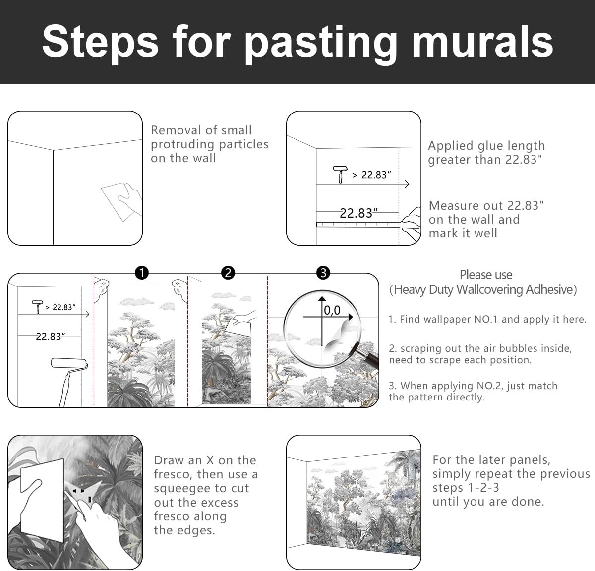 -Tropical Rainforest Botanical Grey Jungle Forest Fabric Wallpaper Living Room Palm Leaf Plant Bedroom Bathroom Wall Mural- 91"x65"( not Peel and Stick)