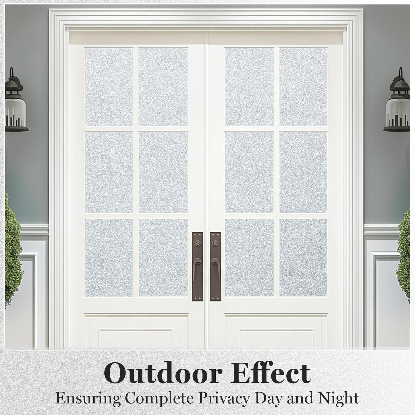 DUOFIRE Window Privacy Film, Sparkling Frosted Glass Window Film, UV Blocking Non-Adhesive Static Cling Windows Clings, No Glue Removable Windows Coverings for Home Office Bathroom, 35.4 X 78.7 inch