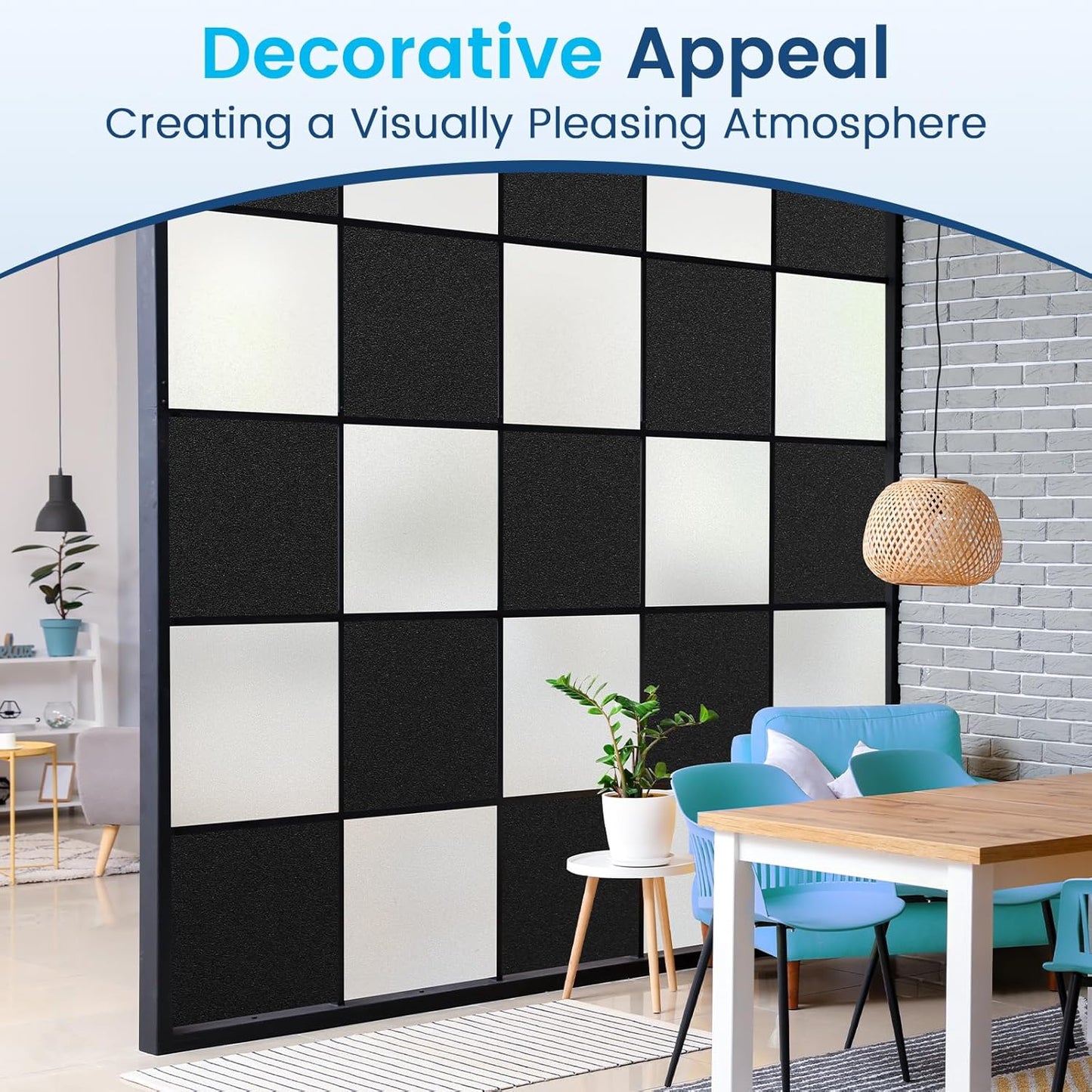 DOWELL Window Privacy Film, Frosted Glass Window Film, Static Cling Non-Adhesive Glass Clings, Sun Blocking Opaque Door Coverings, Reusable Door Sticker for Bathroom Home Office, White, 23.6" x 157.5"