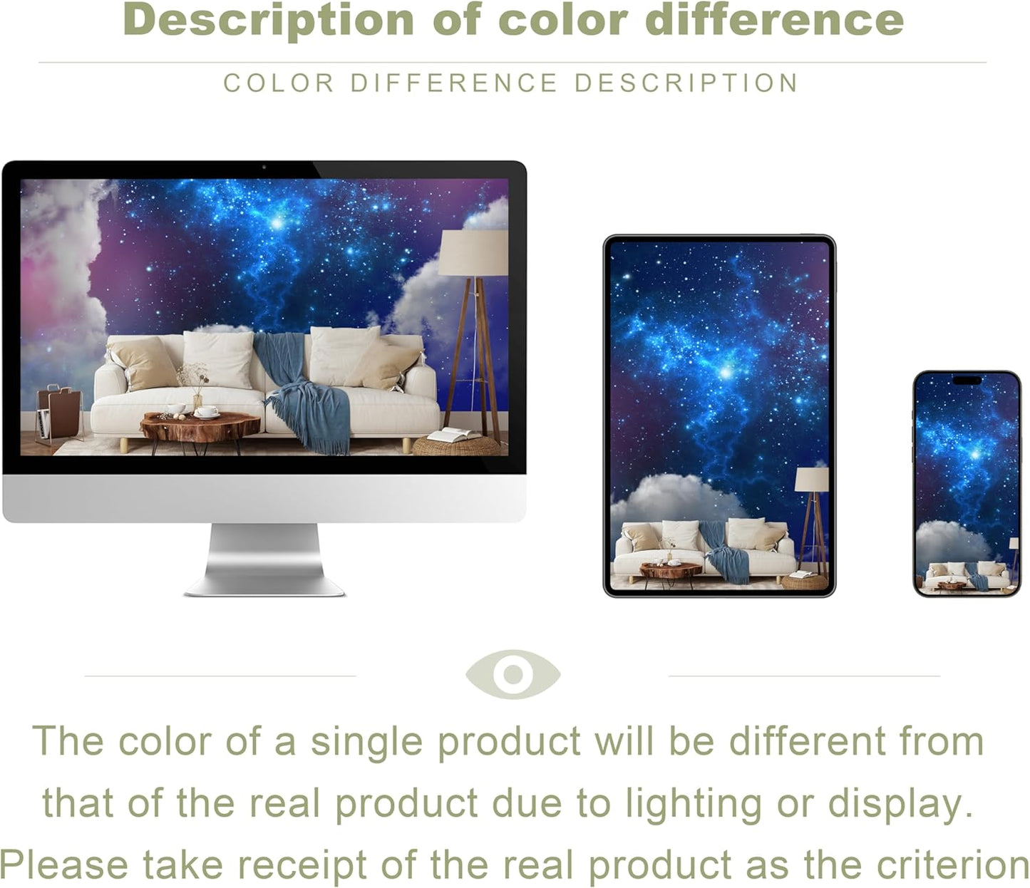 Galaxy Starry Cloud Wallpaper for Ceiling Purple Starry Sky Wall Mural Living Room Bedroom(Not Peel n' Stick)