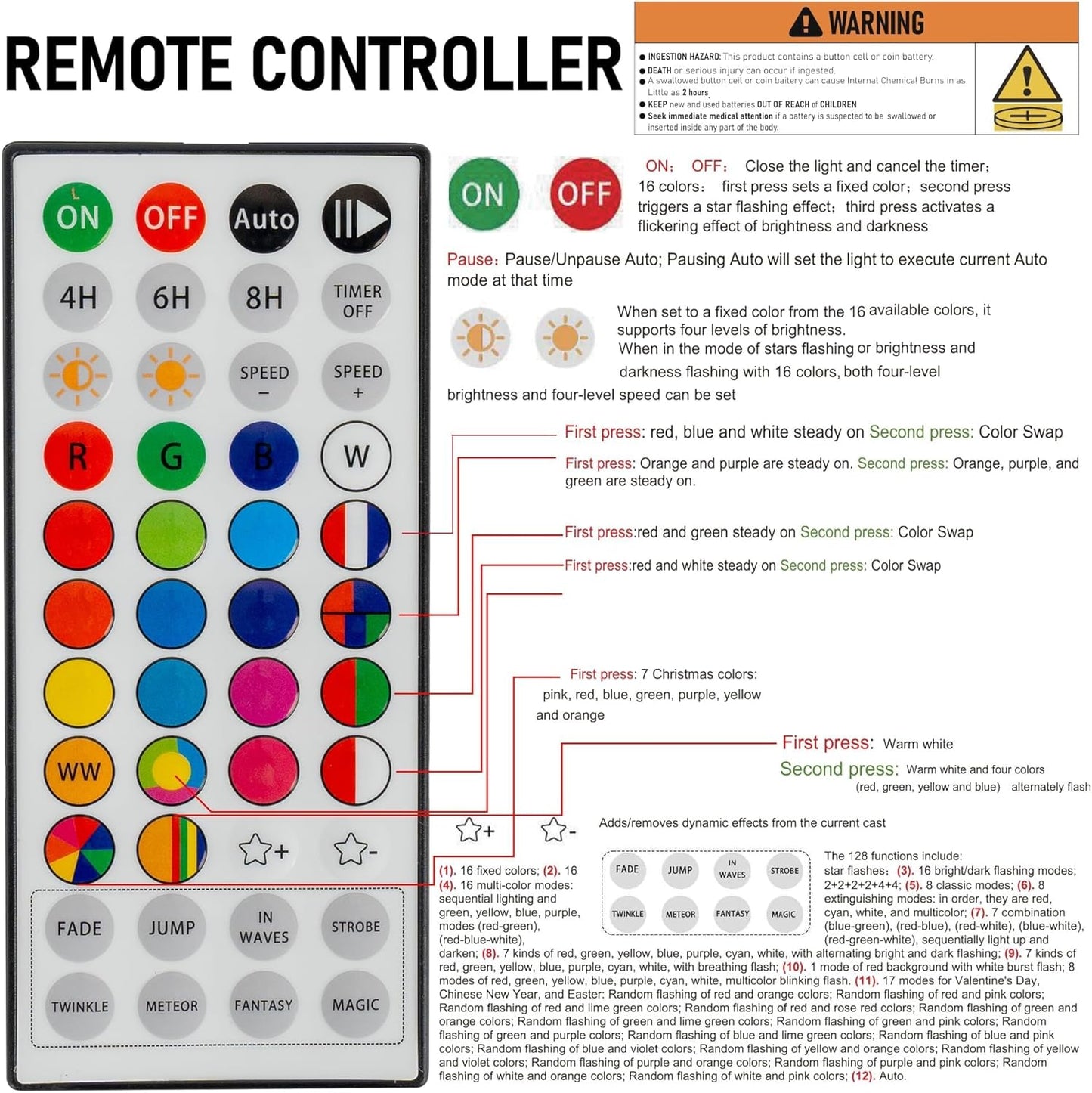 Dazzle Bright Smart Halloween String Lights, 164FT 500 LED RGB Color Changing String Lights with Remote & App Controlled, Christmas Decorations for Indoor Outdoor Holiday Xmas Tree Party Decor