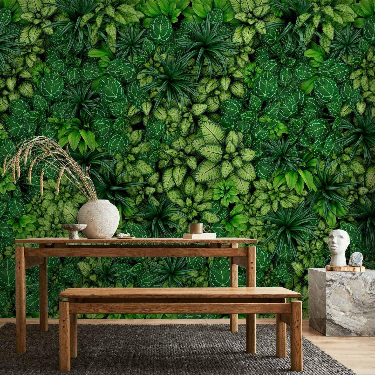 artgeist Wall Mural Plants 157x110 in - XXL Non-Woven Wallpaper Fleece Wall Decor Photo Print Picture Image Design Nature Botanics Tropical Leaves b-B-0601-a-a