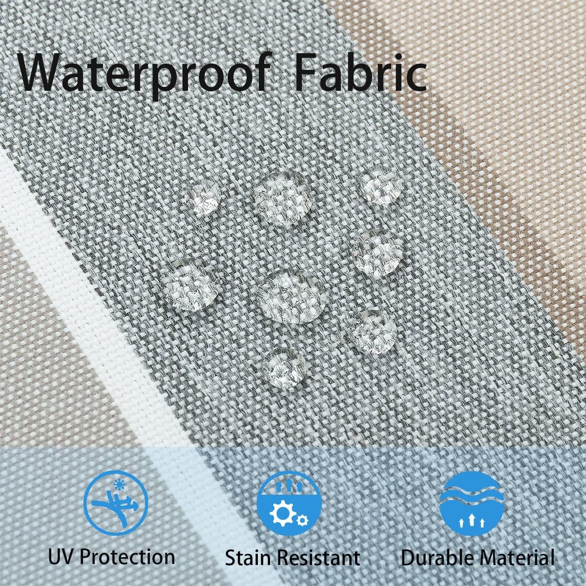 FUNHOME Inflatable Outdoor Ottoman with Air Pump,20"x9" Portable Patio Pouf,Water Resistant,Fade-Resistant,Round Blow Up Footrest Stools for Home Garden Camping Travel(Gray Stripe)