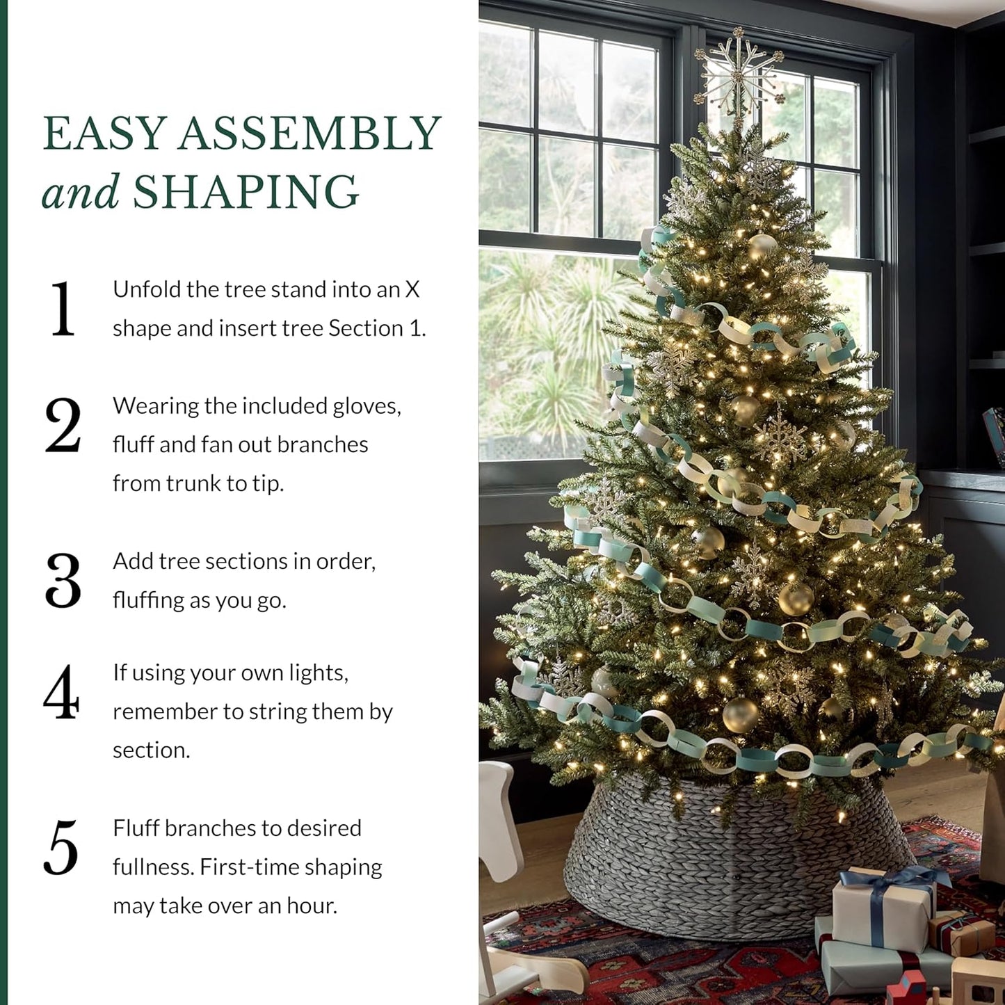 Balsam Hill 4.5 ft Unlit Classic Blue Spruce - Artificial Christmas Tree with Premium Stand & Storage Bag for Indoor Holiday Decorating