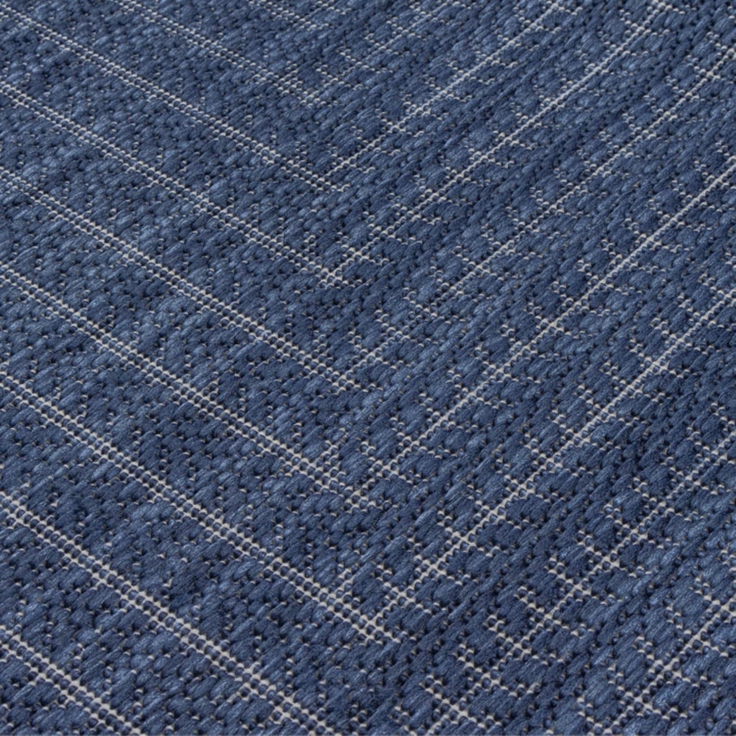 Adiva Rugs Outdoor Indoor Area Rug, Weather Resistant, Easy to Clean, Stain Resistant Floor Mat for Dining Room, Backyard, Deck, Patio (Navy Weiss, 2'6" x 7')