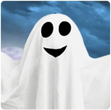 4 Pack Halloween Hanging Ghosts, 27.5" Cute Flying Ghost Decorations for Front Yard Patio Lawn Garden Party Décor and Holiday Decorations