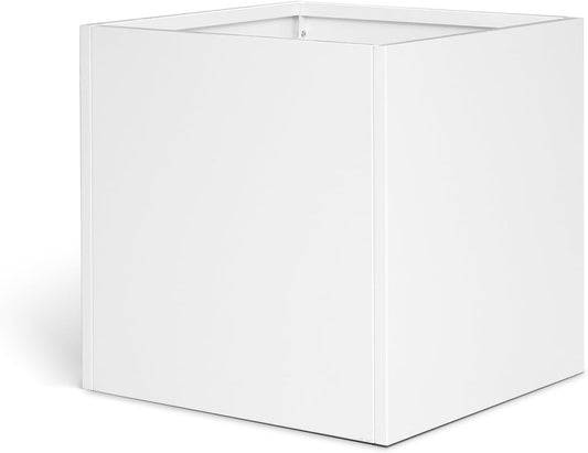 Galvanized Steel Black Planter Box Square 27.6 in Metal Large Planter Box Outdoor Indoor Huge Cube Heavy Duty Flower Pot Modern Commercial Residential for Patio, Deck, Yard, Garden