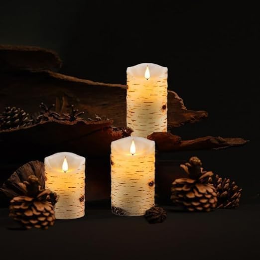 Flameless Battery Operated LED Candles 3D Wick with10key Button Remote Control 24-Hour Timer Set of 3 Electric Flickering Pillar Real Wax，Wedding, Party, Christmas and Home Decoration