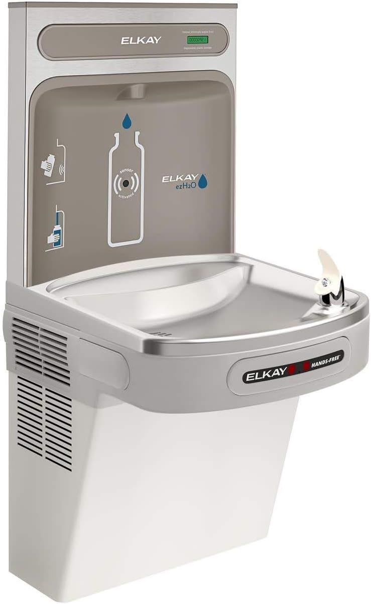 Elkay EZO8WSLK EZH2O Wall Mounted Drinking Fountain and Hands Free Bottle Filling Station with Cooler - N/A