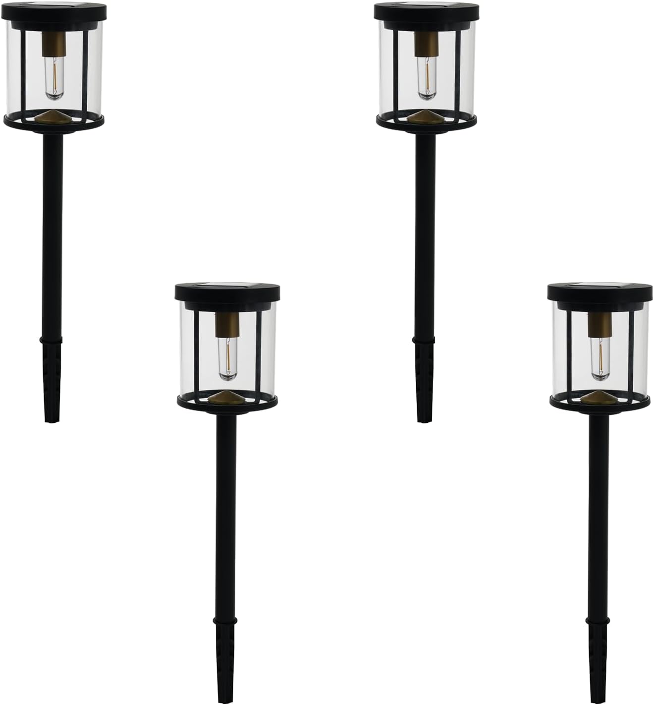 EcoGreen Outdoor Pathway Solar Light, 4pcs Pack,Garden Patio Balcony Walk Way Lights, Aluminum Leg, 5000K Daylight, Waterproof, 4.76 * 23.07in