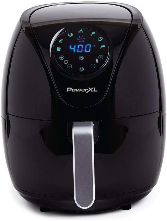 PowerXL Air Fryer 4 QT Maxx, Special Edition 2022, Extra Hot Air Fry, Cook, Crisp, Broil, Roast, Bake, High Gloss Finish, Black (4 Quart)