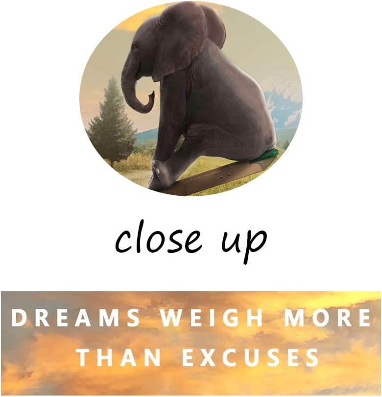 Animal Inspirational Canvas Wall Art Dreams Weigh More Than Excuses Motivational Life Poster Inspiring Quote Picture Home Office Decor Painting Framed and Stretched Ready to Hang [18''W x 24''H]