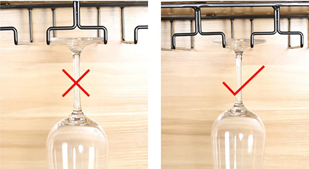 eywlwaar Gold Wine Glass Rack Stemware Holder Wine Glass Holder Wine Glass Hanger 11.8 Inch Long 3 Rows (2Pack-Gold, 3 Rows-2 Pack)