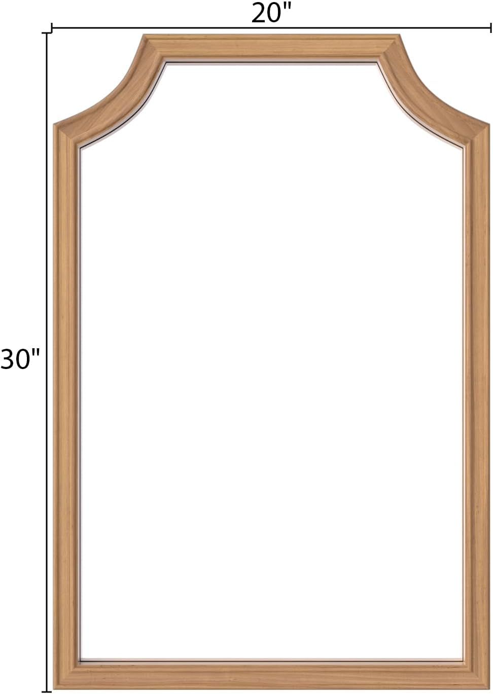 WallBeyond Scalloped Wood Mirror for Small Bathroom Vanity 20x30 Inch Rectangle Wall Mirror Decor for Hallway Bedroom Living Room Home (Honey-Colored)