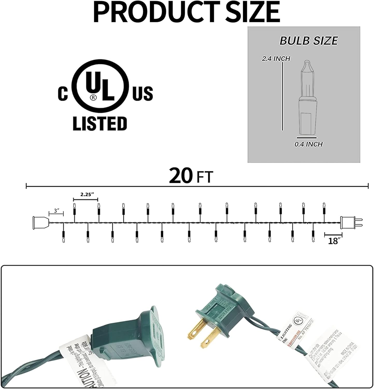 Dazzle Bright Red Christmas Mini String Lights, 20FT 100 Count Incandescent Waterproof Fairy Lights Plug in, Connectable Christmas Decorations for Indoor Outdoor Home Party Garden Yard