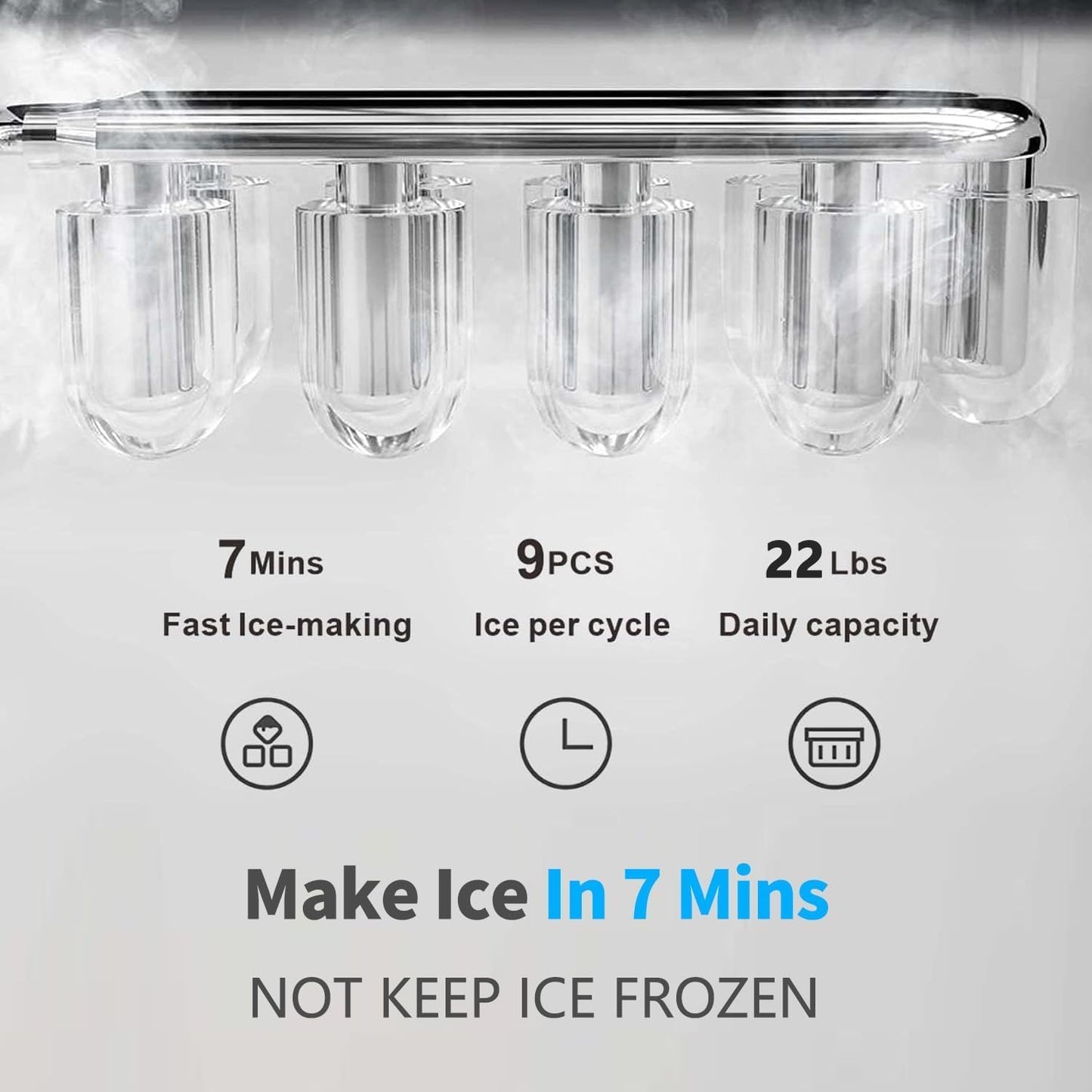 Self-Cleaning Bottom Load Water Cooler Dispenser with Ice Maker for 5 Gallon 3 Temperature Settings 22lbs Daily Capacity White