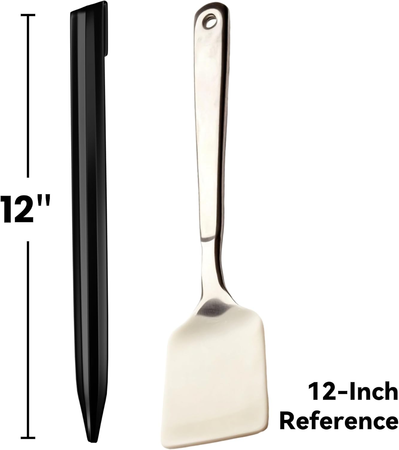 12Inch Metal Landscape Edging Stakes, 13Pcs Galvanized Steel Garden Stakes Top Curved Corrugated Landscaping Anchoring Spikes for Yard, Black