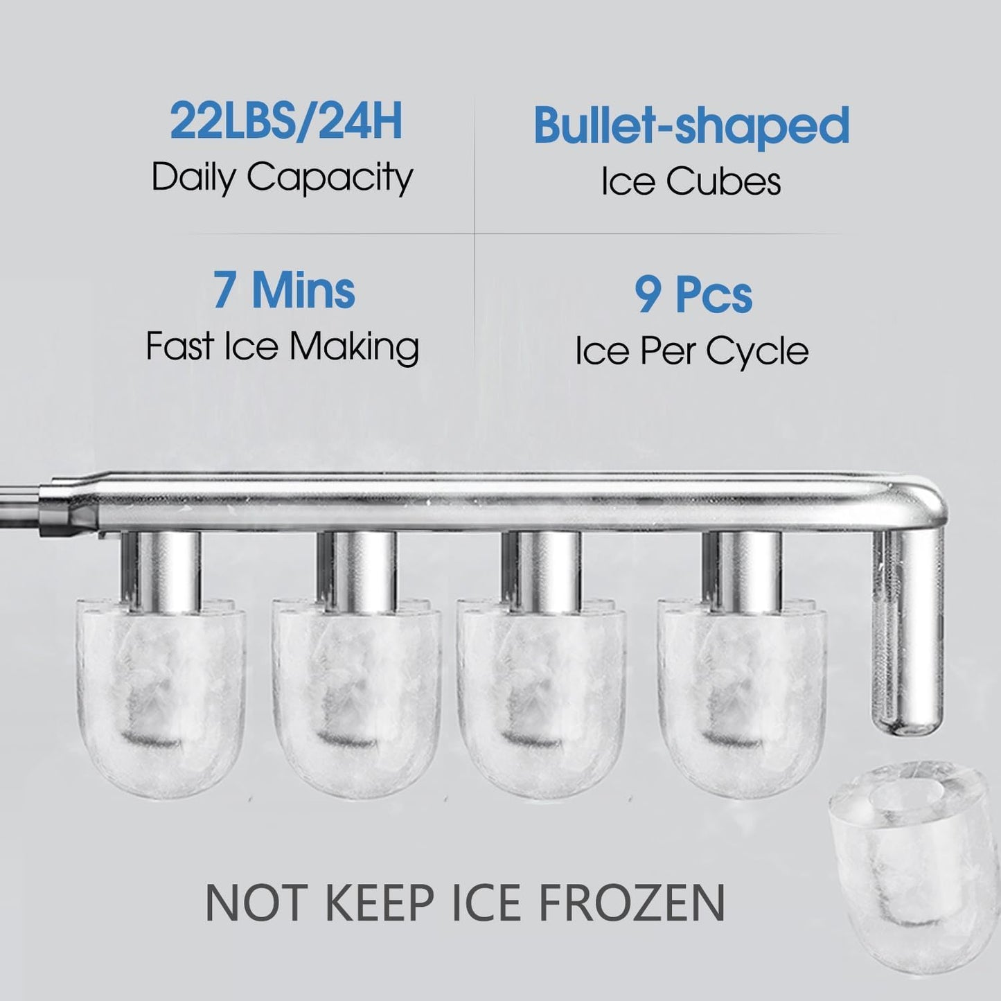 IKT Self-Cleaning Bottom Load Hot and Cold Water Cooler Dispenser with Ice Maker for 5 Gallon Bottle 22lbs Daily Capacity Perfect for Home Black