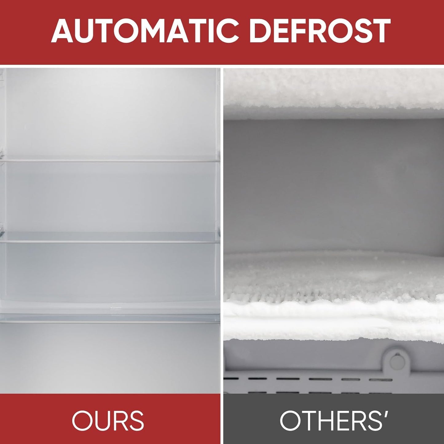 Upstreman 3.2 Cu.Ft Retro Mini Fridge with Bottle Opener, Energy Saving, Adjustable Thermostat, Metal Handle, LED Lamp, Mini Refrigerator for Bedroom, Office, Dorm-BR321 PRO (Red)