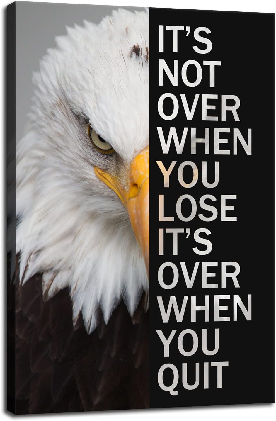 Eagle Inspirational Canvas Wall Art Animal Motivational Print Poster Animal Picture Painting Modern Affirmative Inspiring Artwork for Home Living Room Office Decor Ready to Hang [24''W x 36''H]