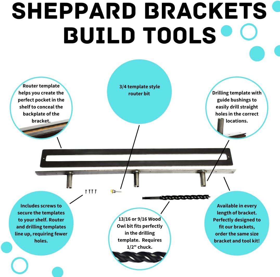Floating Shelf Brackets - Sheppard Brackets - Easy Install - Heavy Duty (10 inch with Build Kit)