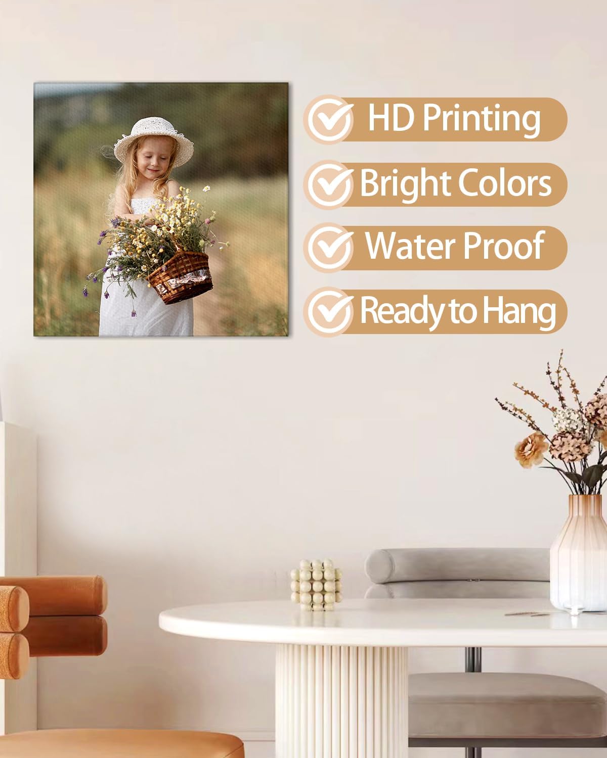 AbcCustomize Canvas Prints with Your Photos, Custom Canvas for Living Room and Bedroom Decor, Personalized gifts for Friends Lover and Family, Canvas Wall Art for Gifts & Keepsakes, Ready to Hang