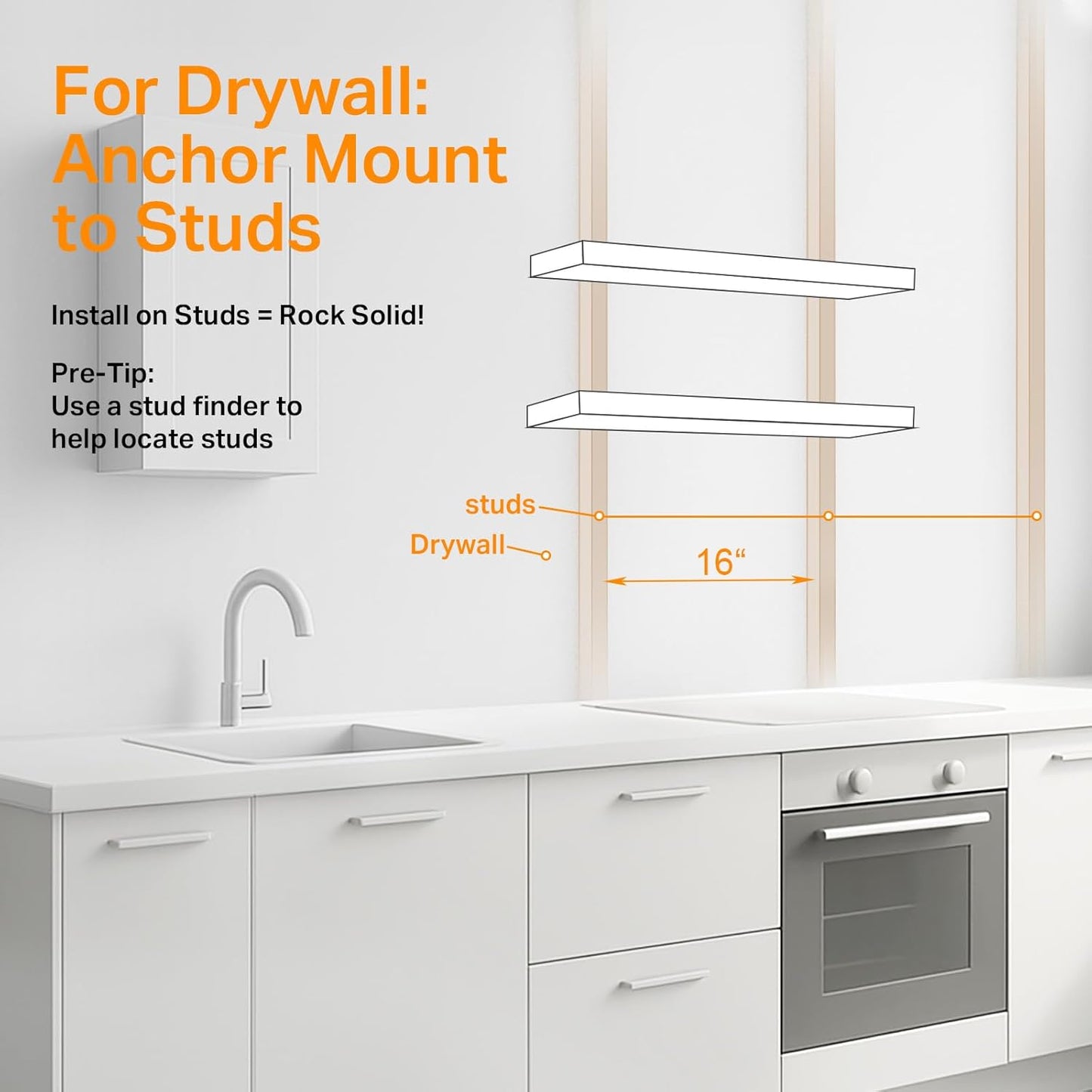 BAYKA Floating Shelves, 48 inches Long Wall Mounted Rustic Wood Shelves for Bathroom, Bedroom, Living Room, Kitchen, Office, Hanging Shelf for Books/Storage/Decor(Rustic Brown,Set of 2)