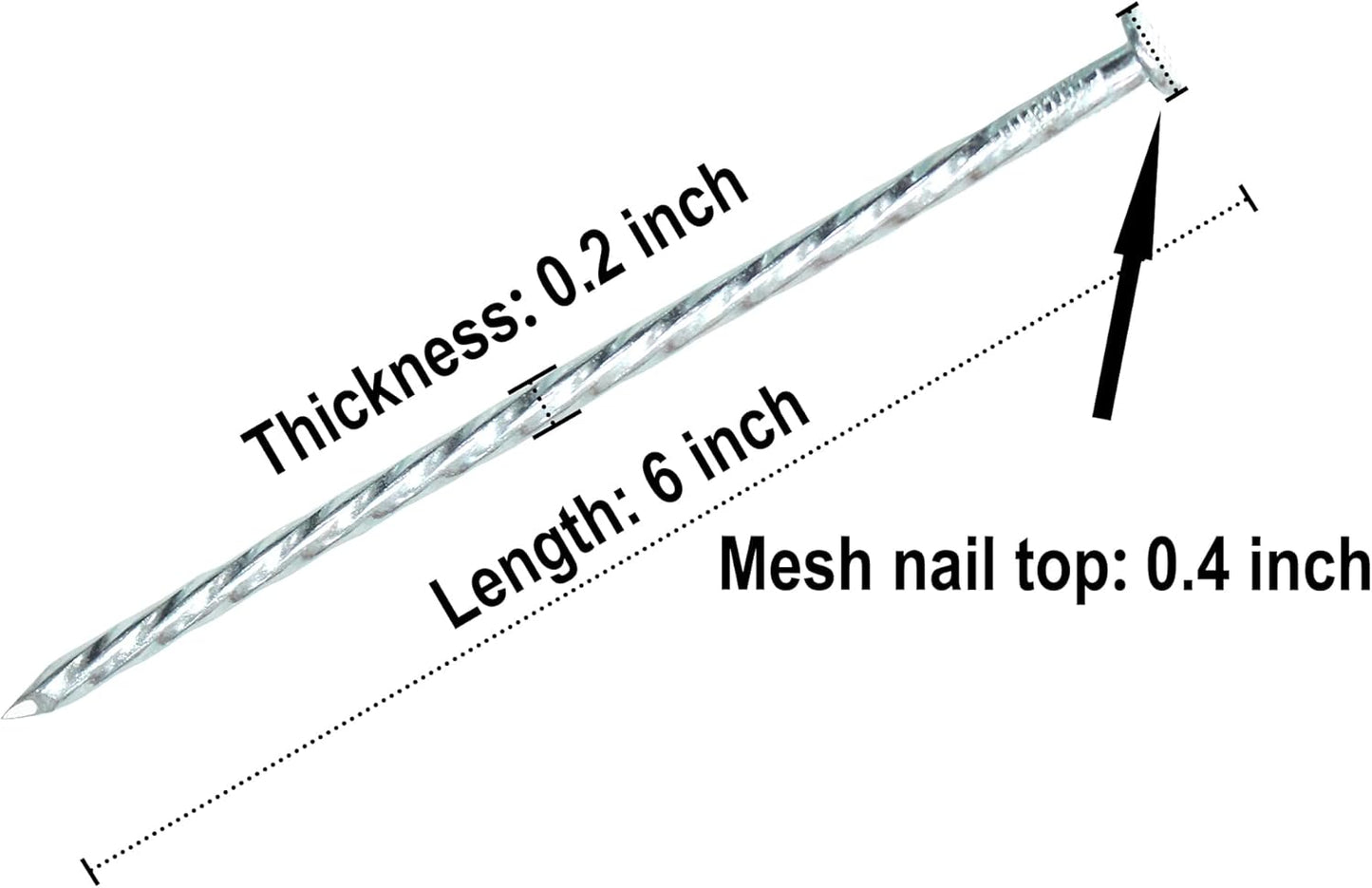 50/100/150 Pack 6" Solid Galvanized Non-Rust Metal Garden Stakes Spiral Landscape Edging Anchors for Paver Edging, Gardening, House Construction, etc (150)