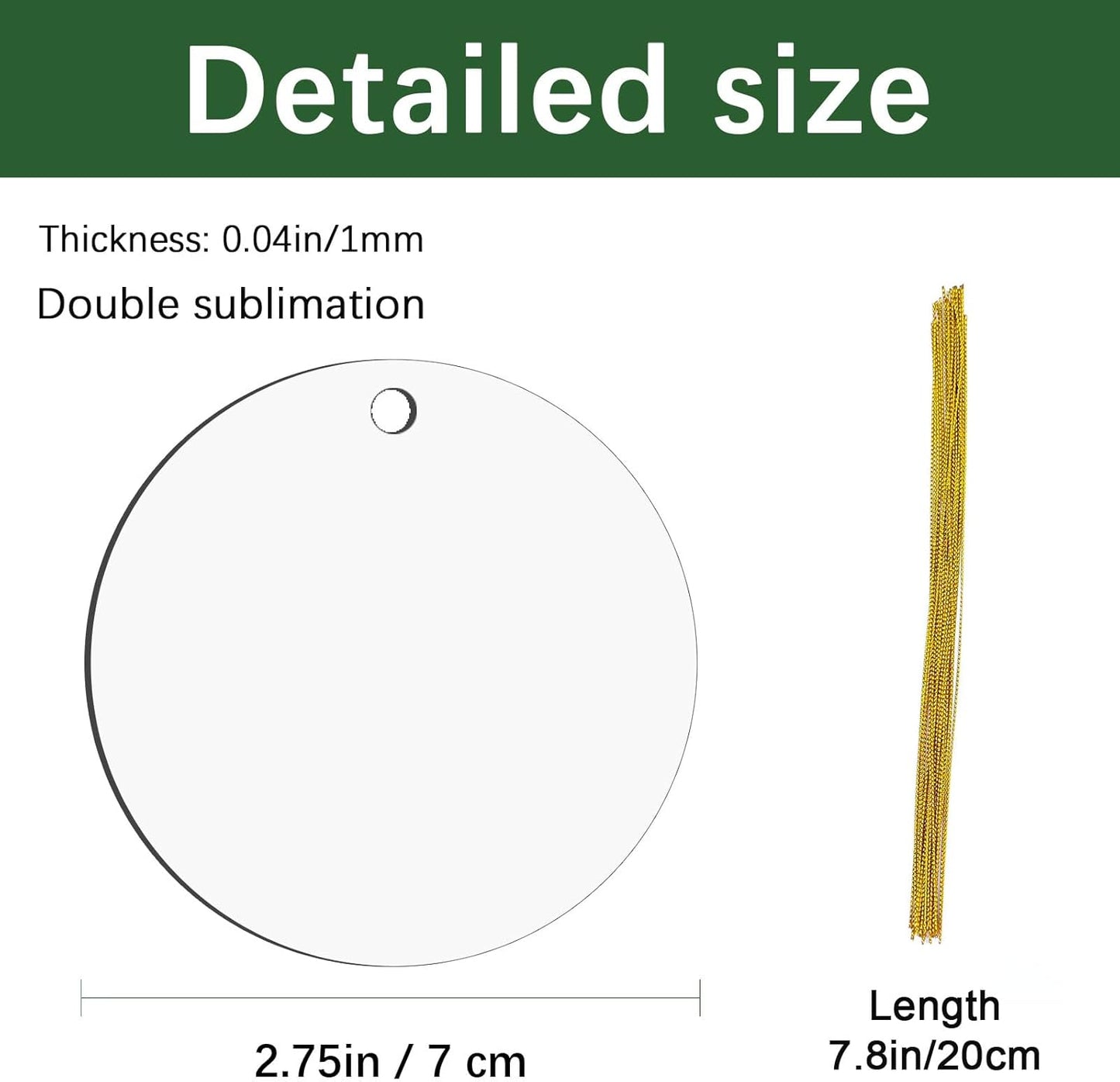 32 pcs Metal Sublimation Ornament Blanks，Christmas Ornaments Sublimation Christmas Ornament Blanks for Christmas Tree Decor Blank Ornaments，DIY Handmade Crafts Double Sided Sublimation Ornaments