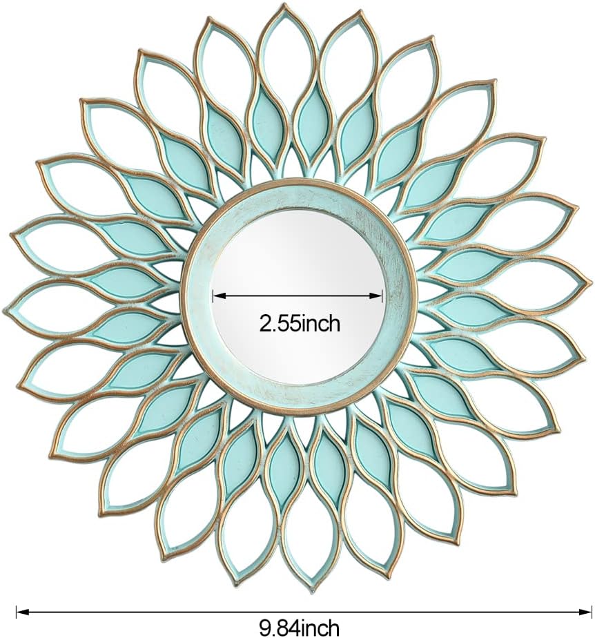 Small Round Decorative Mirrors Pack of 3 for Room & Home | Green Circle Mirrors Modern Wall Decor Gifts for Women & Moms