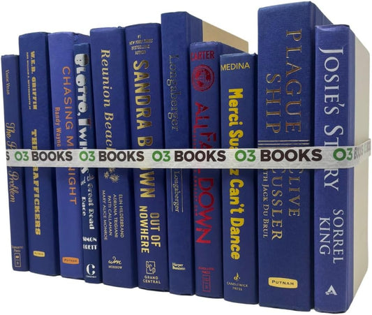 Curated Decorative Books Hardcover Décor Books for Home Décor, Choose Color, Interior Design, Office, Wedding Display, Instant Library, or Staging (Violet, Three Feet)