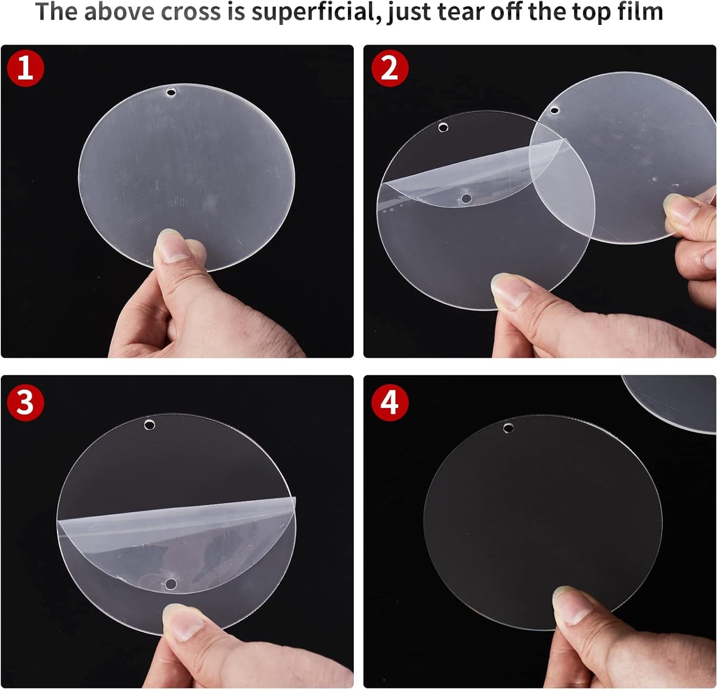 4 Inch Round Acrylic Blanks Ornament 20 Pcs Clear Acrylic Disc Circle with Holes Clear Christmas Ornaments Blanks for DIY Decor Crafting Making and Painting