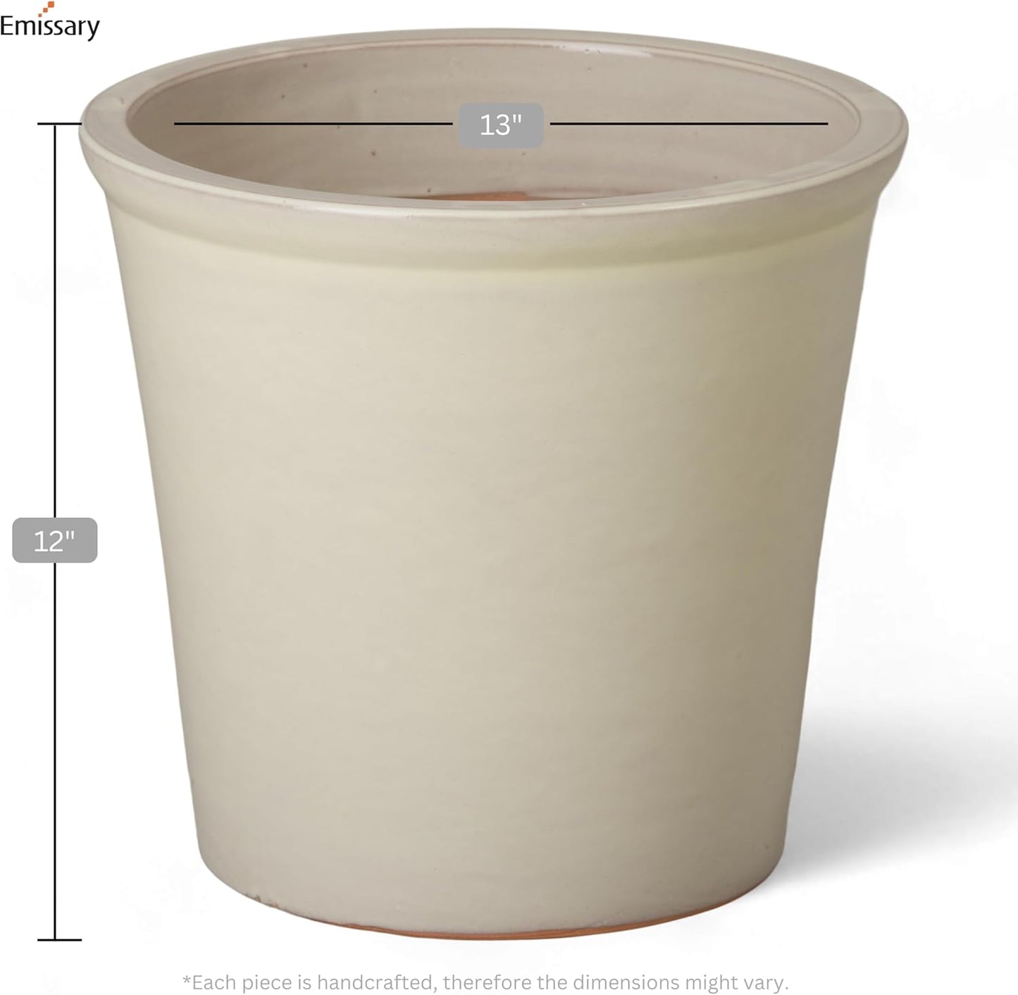 Emissary Round Stoneware Planter (Parent SKU 12012) (Cream, 13" D x 12" H)