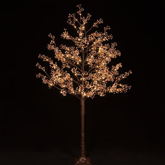 5ft Lighted Baby's Breath Tree with 128 Warm White LED Lights for Holiday Decor - Dimmable, UL Certified, Waterproof - Ideal for Indoor and Outdoor Decoration