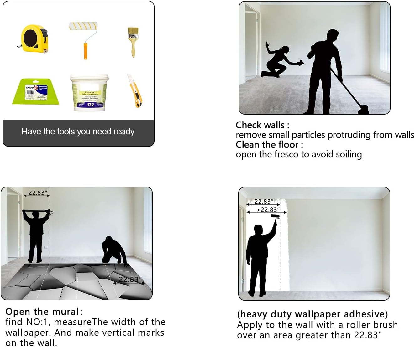 Grey Geometry wallpeper Living Room Bedroom Office Wall Mural - 91"x65"（Not Peel and Stick）