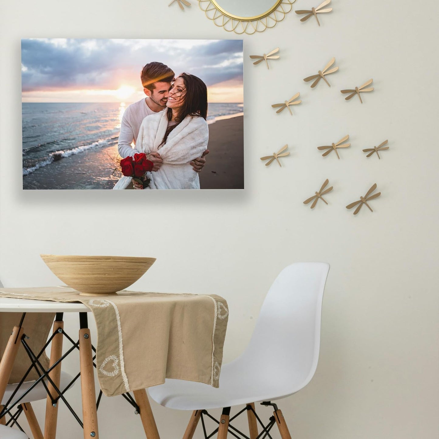 Custom Framed Canvas Prints With Your Photos-Personalized Picture To Canvas Wall Art ，Home Decoration Gifts Holiday Gifts