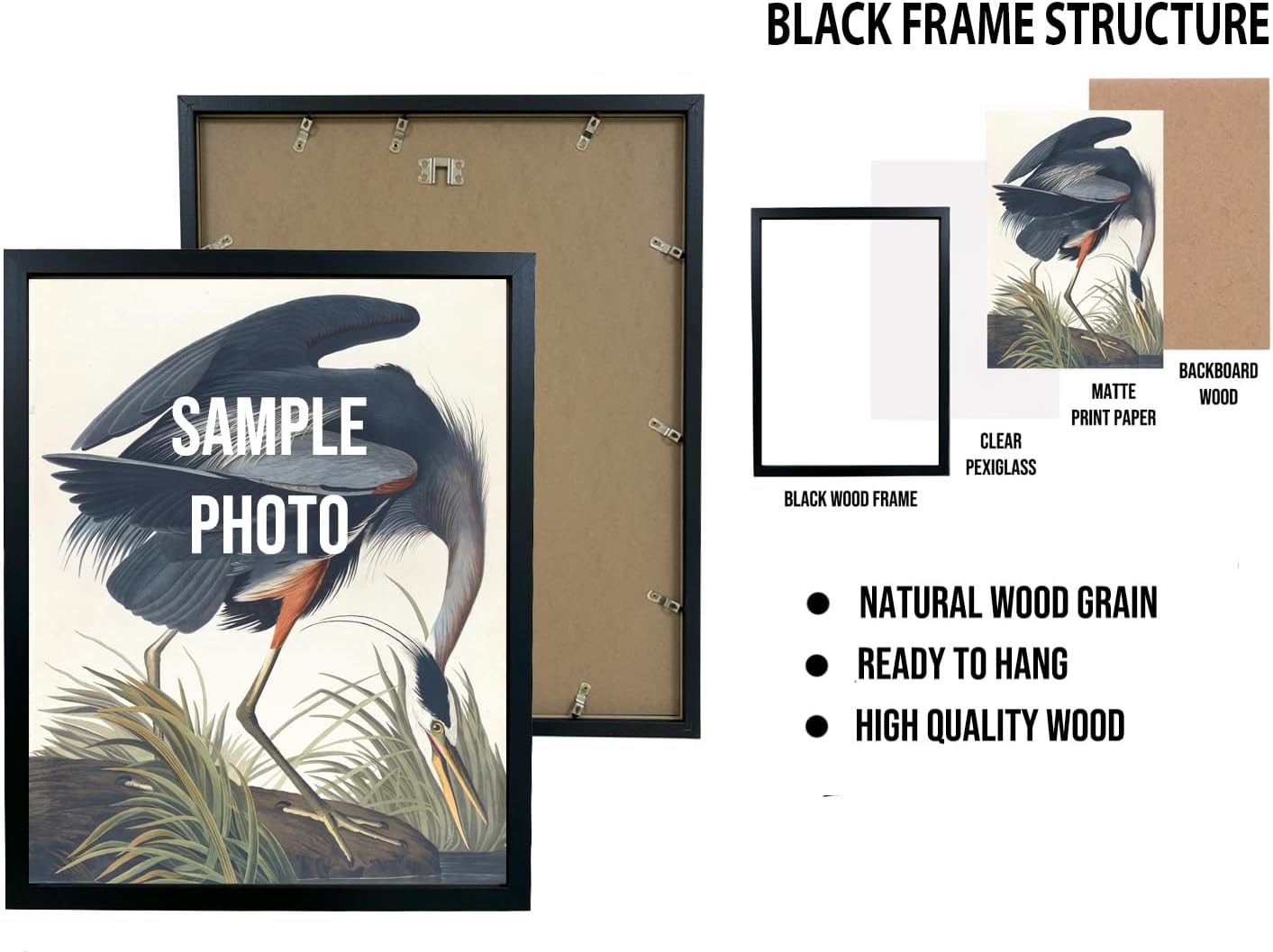 Crow under the Moonlight Poster Art Print, Halloween Scary Vintage Wall Art Academia Spooky Painting Decoration for Horror Prints, Gothic Posters Bedroom Decor 89 (Crow under the Moonlight, 16 x 20 inches, Black Frame)