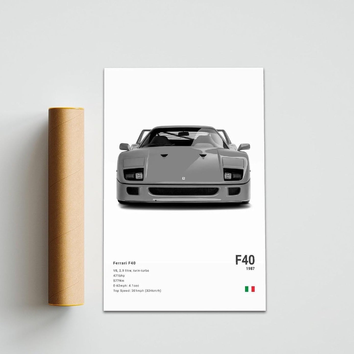 Farrari Car Posters For Walls Vintage Racing Car Canvas Prints For Home Decor Office Decor CUnframe-style 12x18inch(30x45cm)