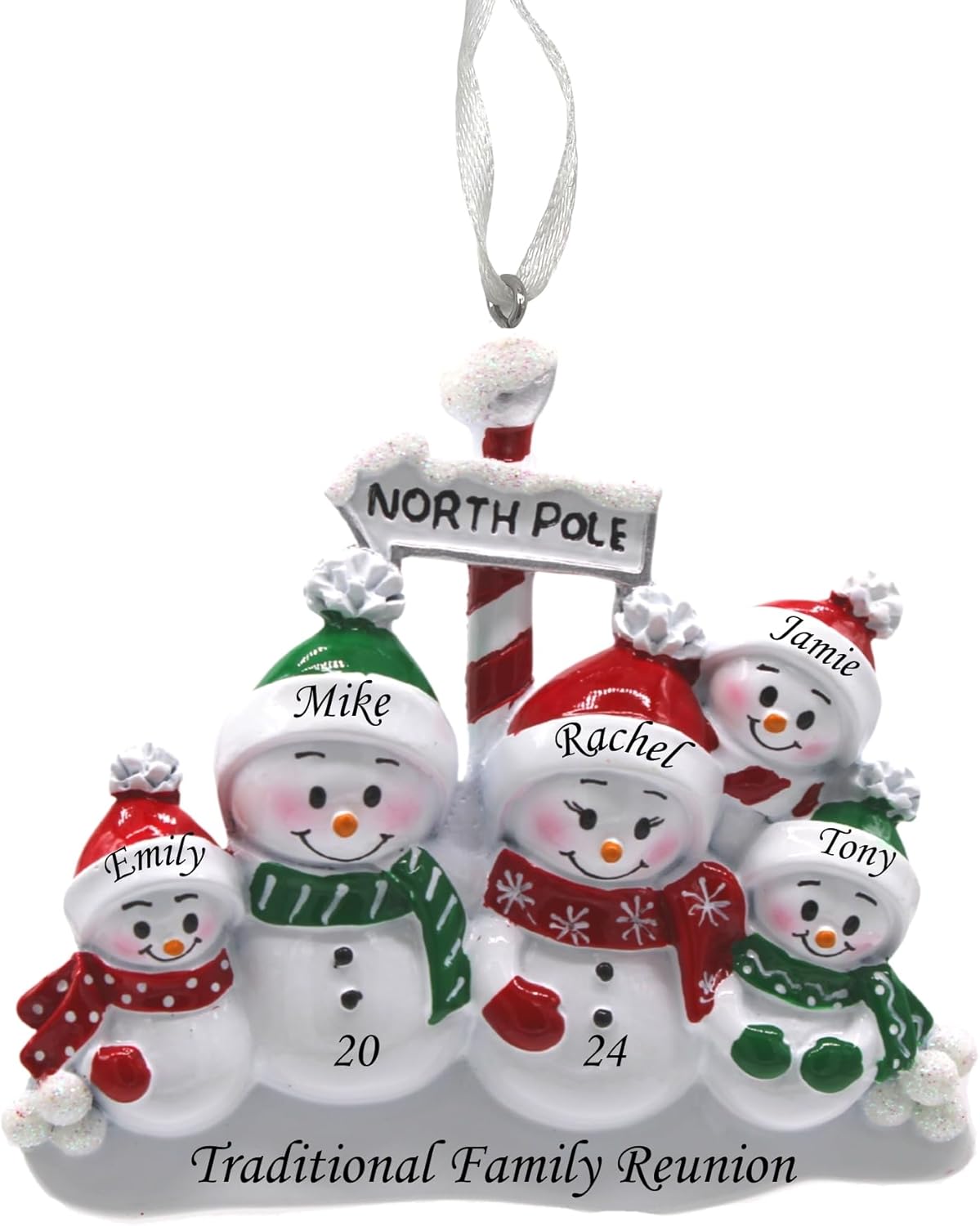 2025 Family Christmas Ornament – Personalized Ornament for Families – Custom Snowman Family Ornament – Holiday Tree Decoration Keepsake Gift (Snowman Family of 5)