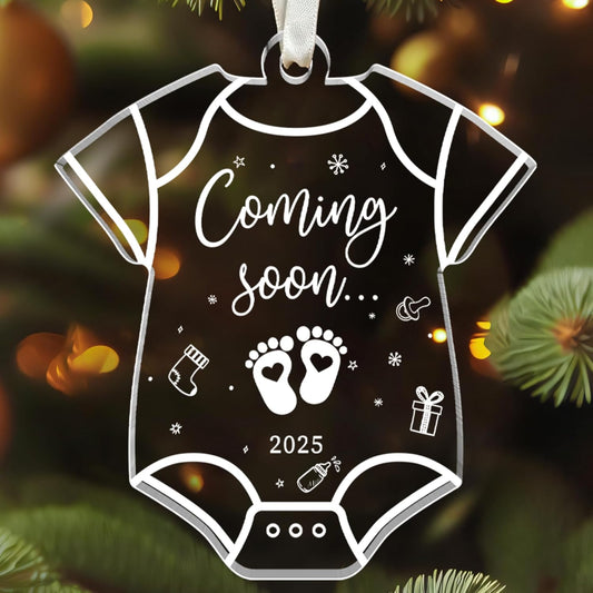 Expecting Baby Ornament 2025 - Pregnancy Announcement for Husband, Grandparents, Family, Aunt - Gifts for Expecting Parents, Expecting Parents to Be Unique Gifts 2025 - Acrylic Ornament