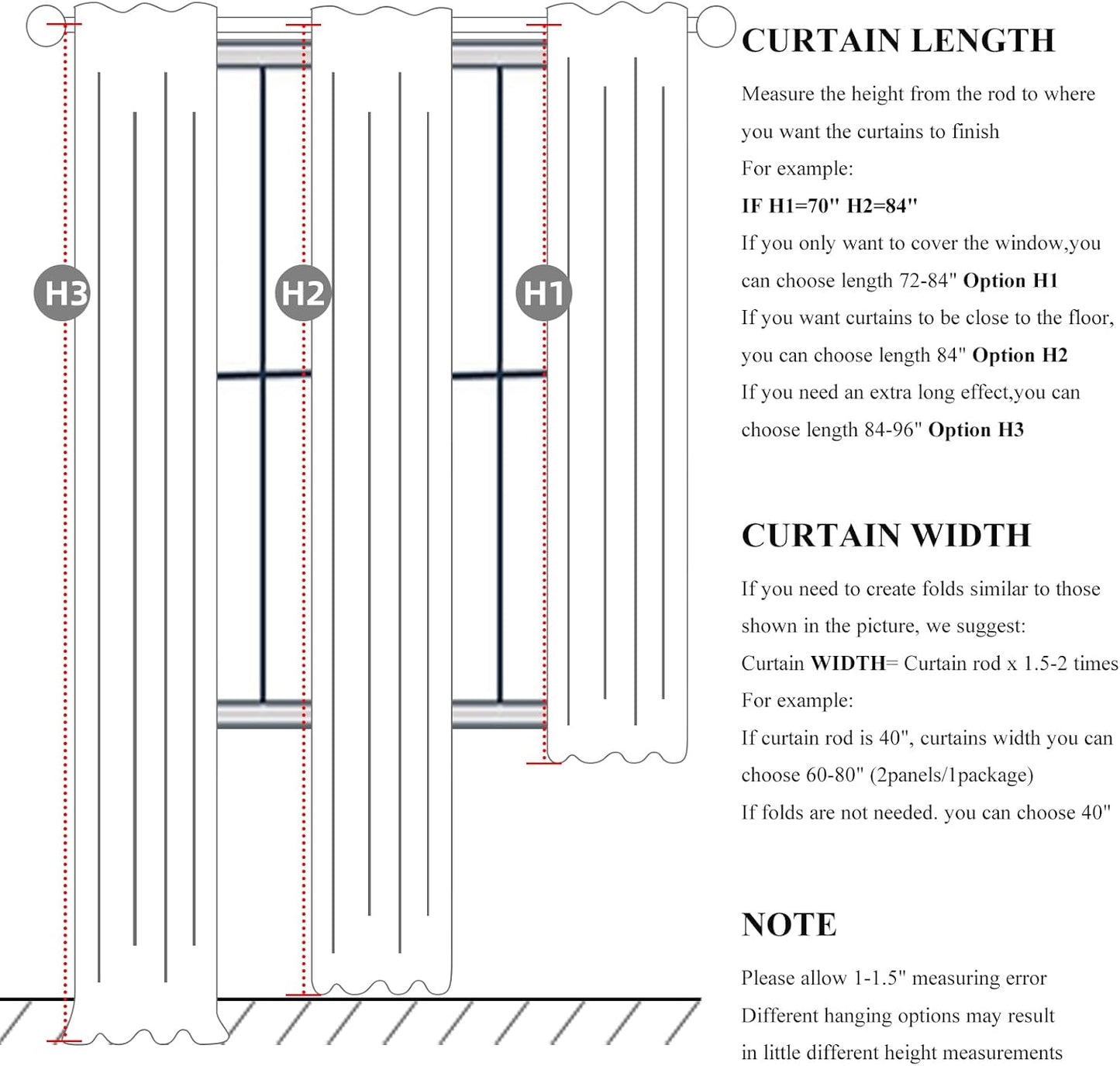 8-3/4FT Extra Long Curtains for Bedroom, Lush Decor 105 Inch Linen Blackout Light Blocking Nursery Window Curtains 2 Panels Burg Textured Back Tab&Pinch Pleated Drapes with Hooks Birch (40"x105")