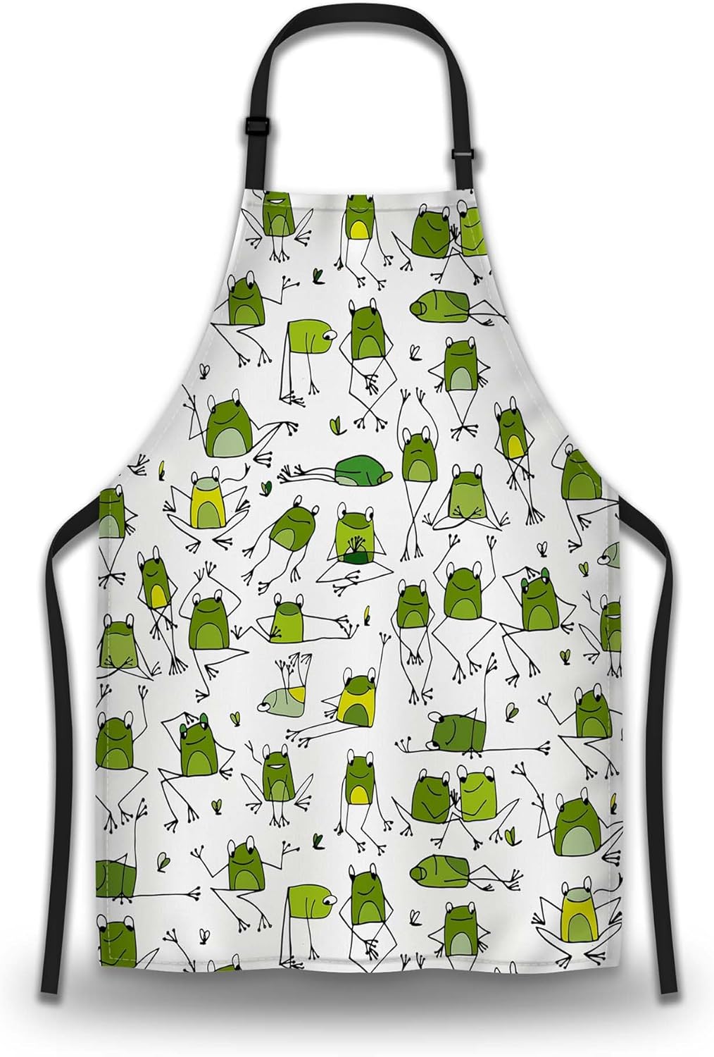 Garden Apron for Women Green Frogs Mans Aprons for Grilling for Kitchen Cooking Restaurant BBQ Painting Crafting Gardening 27” (W) x 31” (H), Waterproof Apron